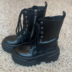Dolls Kill club exx Black Platform Boots